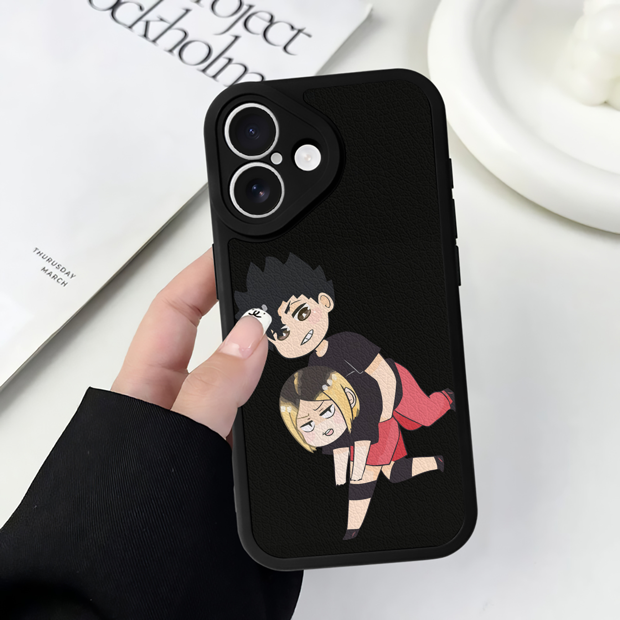 （画像用） ハイキュー!! Haikyu!! 【iPhone 16シリーズ対応】シリコンスマホケース（レザー調） 材質：シリコン